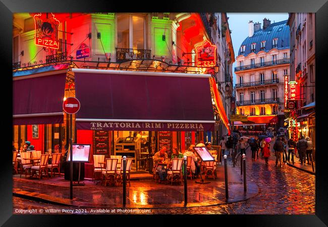 Colorful Wine Bars Restaurants Latin Quarter West Bank Latin Qua Framed Print by William Perry