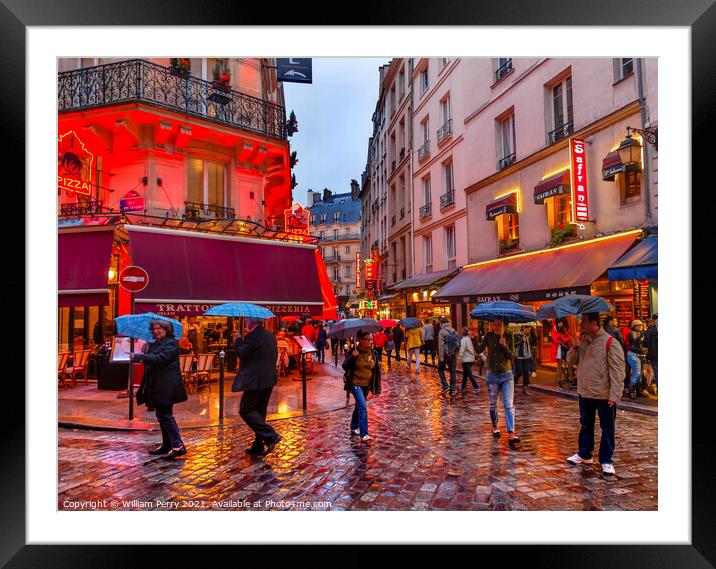 Colorful Wine Bars Restaurants Latin Quarter West Bank Latin Qua Framed Mounted Print by William Perry
