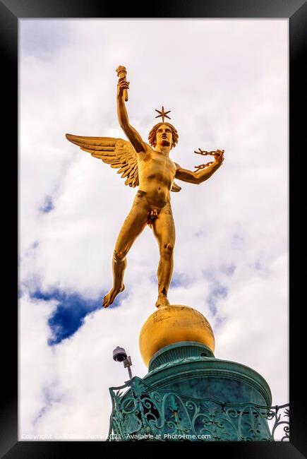 Genie de La Liberty Bastile Square Place de la Bastille Paris Fr Framed Print by William Perry