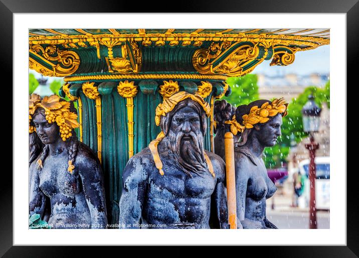 Fountain of Maritime Industry Place de la Concorde Paris France Framed Mounted Print by William Perry