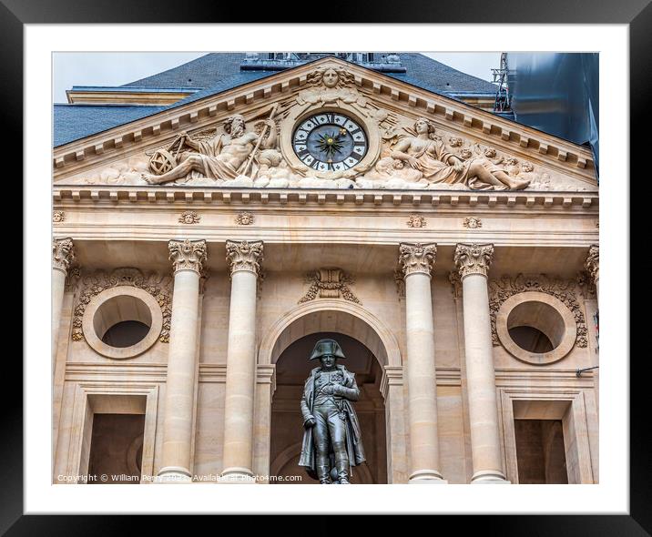 Napoleon Statue Courtyard Les Invalides Paris France Framed Mounted Print by William Perry