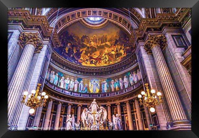 Altar Dome Mary Angels Statues La Madeleine Church Paris France Framed Print by William Perry
