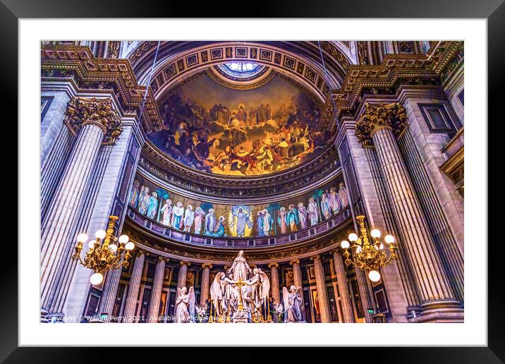 Altar Dome Mary Angels Statues La Madeleine Church Paris France Framed Mounted Print by William Perry