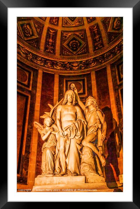 John the Baptist Statue La Madeleine Church Paris France Framed Mounted Print by William Perry