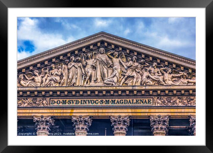 Jesus Final Judgement Statues La Madeleine Church Paris France Framed Mounted Print by William Perry