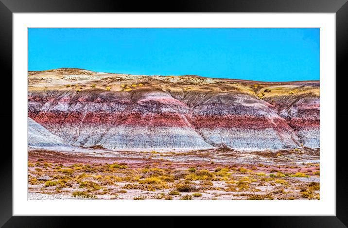 Colorful The Tepees Painted Desert Petrified Forest National Par Framed Mounted Print by William Perry
