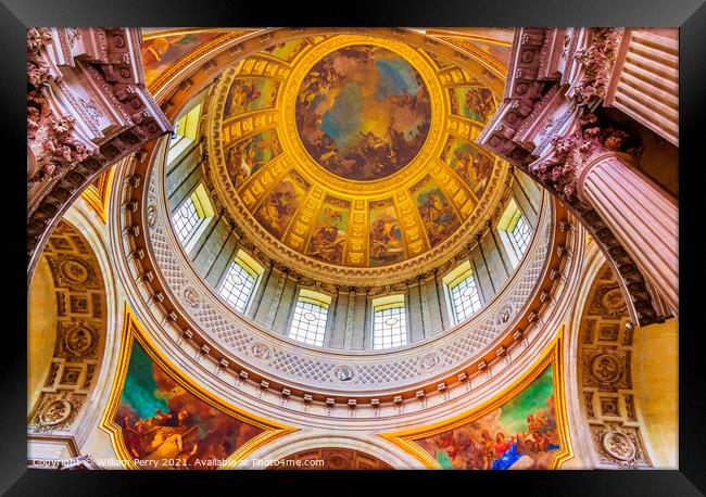 Dome Interior Paintings Church Les Invalides Paris France Framed Print by William Perry