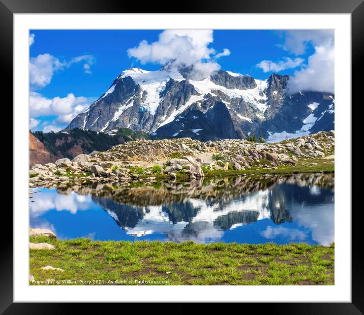 Mount Shuksan Pool Artist Point Washington State  Framed Mounted Print by William Perry