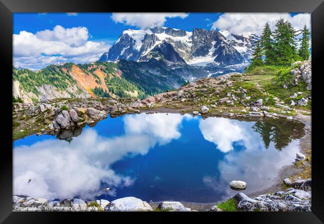 Mount Shuksan Pool Artist Point Washington State  Framed Print by William Perry