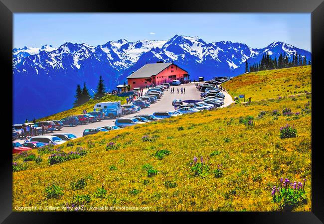 Hurricane Ridge Visitor Center Olympic National Park Washington Framed Print by William Perry