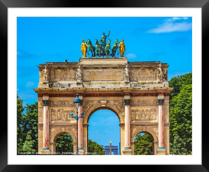 Arc de Triomphe du Carrousel Paris France Framed Mounted Print by William Perry