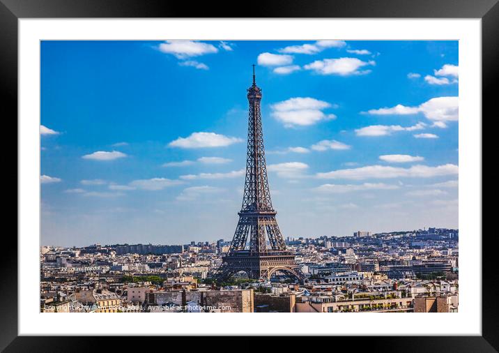 Eiffel Tower Paris France Framed Mounted Print by William Perry