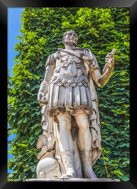 Julius Caesar Statue Tuileries Garden Paris France Framed Print by William Perry