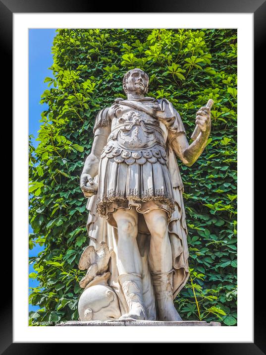 Julius Caesar Statue Tuileries Garden Paris France Framed Mounted Print by William Perry