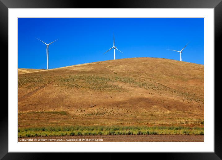 Wind Turbines Palouse Countryside Washington Framed Mounted Print by William Perry