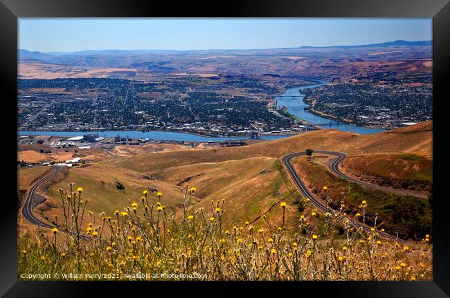 Lewiston Hill Snake River Idaho Framed Print by William Perry