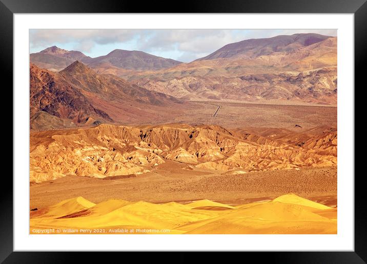 Mesquite Flat Dunes Grapevine Mountains Death Valley National Pa Framed Mounted Print by William Perry