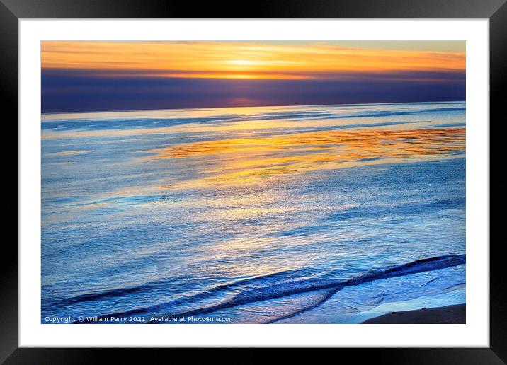Eilwood Mesa Pacific Ocean Sunset Goleta California Framed Mounted Print by William Perry