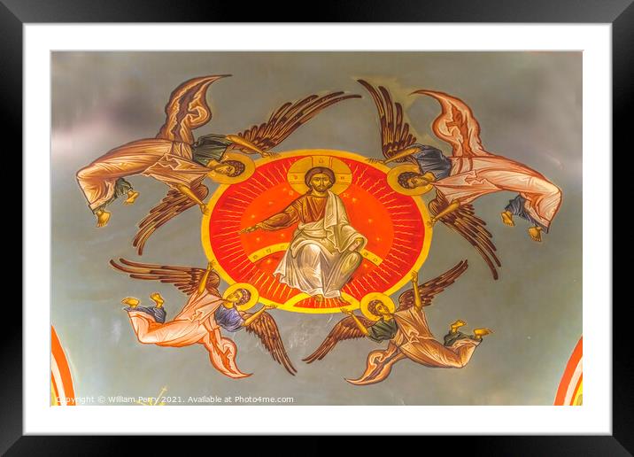 Christ Angels Ceiling St Photios Greek Orthodox Shrine Saint Aug Framed Mounted Print by William Perry