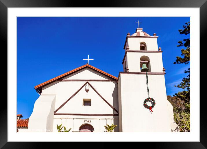 Mission San Buenaventura Ventura California  Framed Mounted Print by William Perry