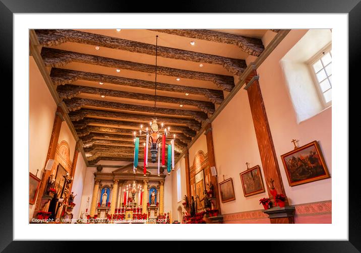 Mission San Buenaventura Basilica Christmas Day Ventura Californ Framed Mounted Print by William Perry