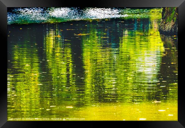 Aure River Reflection Abstract Bayeux Center Normandy France Framed Print by William Perry