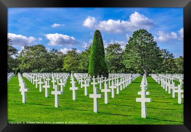 World War 2 Cemetery Normandy France Framed Print by William Perry