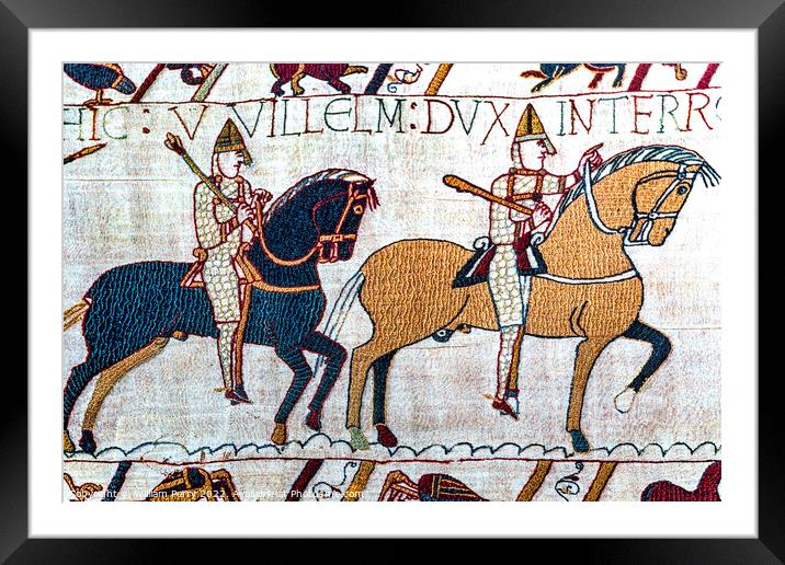William Conquerer Battle Hastings Bayeux Tapestry Normandy Franc Framed Mounted Print by William Perry