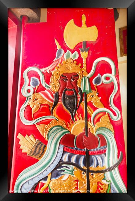 Guan Yu Door Tin Hau Temple,Sea Godess, Stanley, Hong Kong Framed Print by William Perry