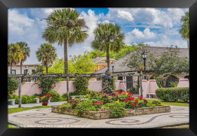 Queen Isabella Horseback Hispanic Park St Augustine Florida Framed Print by William Perry