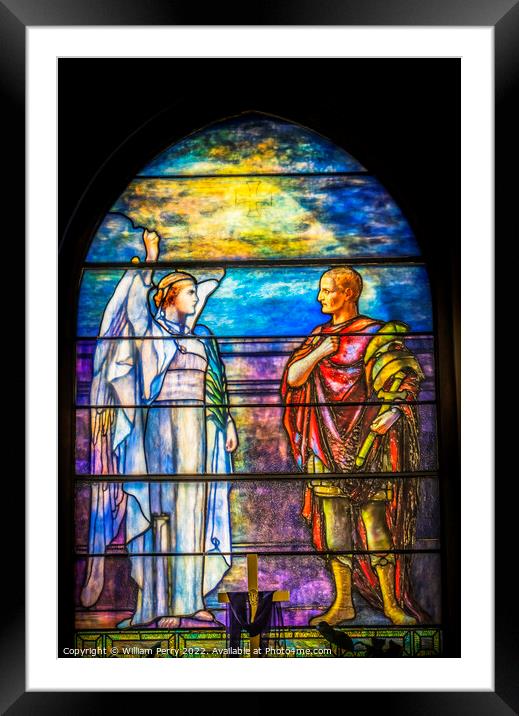 Angel Saint Stained Glass Trinity Church Saint Augustine Florida Framed Mounted Print by William Perry