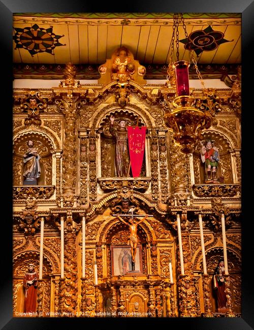 Altar Serra Chapel Mission San Juan Capistrano California Framed Print by William Perry