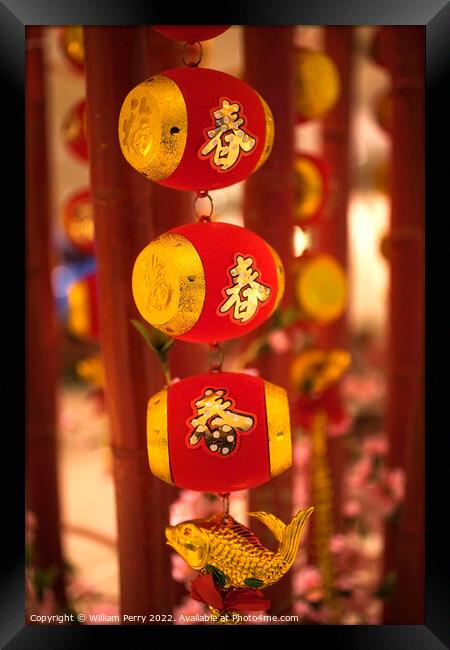 Chinese New Year Decorations Beijing China Framed Print by William Perry