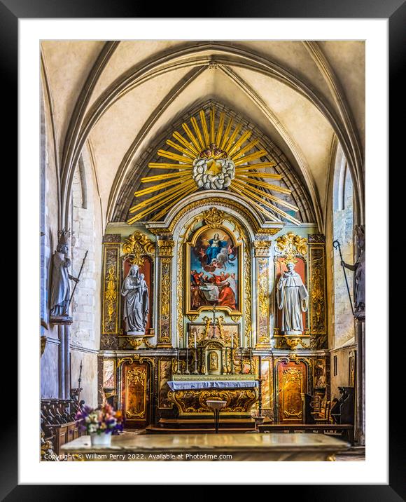 Altar Saint Mary Church Basilica St Marie Eglise Normandy France Framed Mounted Print by William Perry