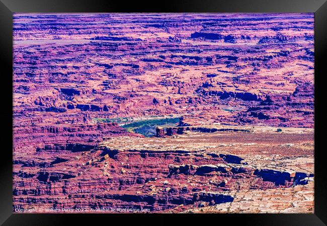 Grand View Point Overlook Canyonlands National Park Moab Utah  Framed Print by William Perry