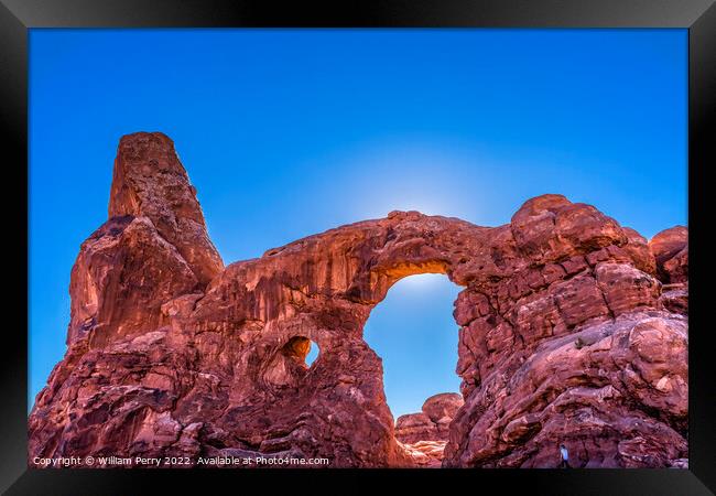 Turret Arch Canyon Windows Section Arches National Park Moab Uta Framed Print by William Perry