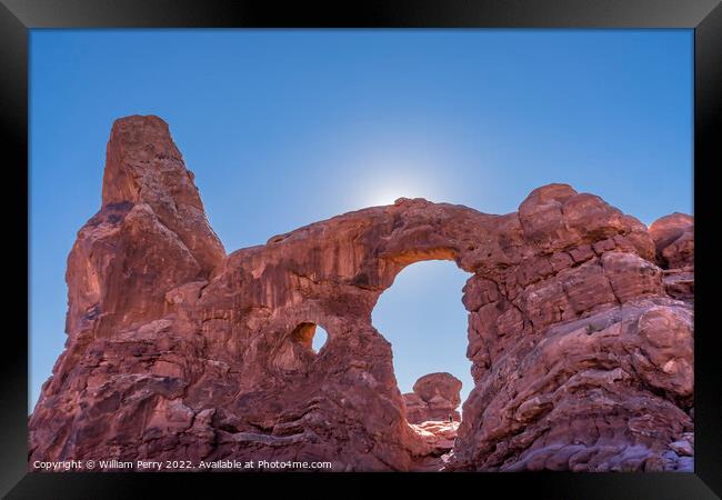 Turret Arch Canyon Windows Section Arches National Park Moab Uta Framed Print by William Perry