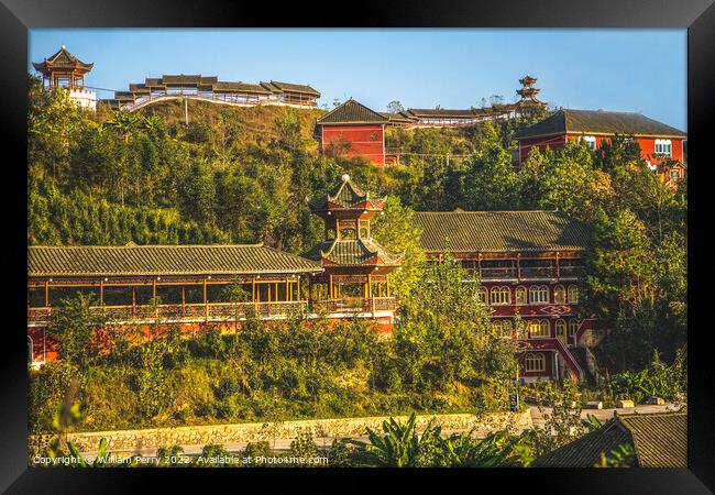 Old Chinese Restaurant Countryside Guizhou Province China Framed Print by William Perry