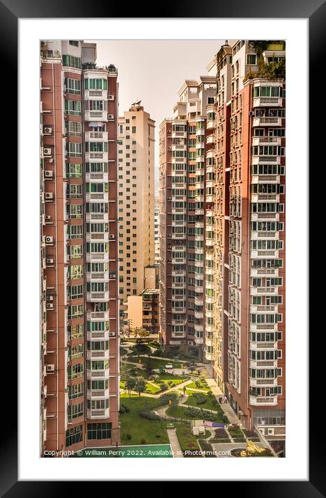Very High Apartment Buildings Guiyang Guizhou China Framed Mounted Print by William Perry