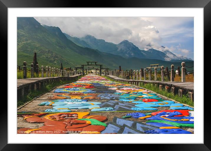 Colorful Road Temple, Naxi Village Lijiang Yunnan China Framed Mounted Print by William Perry