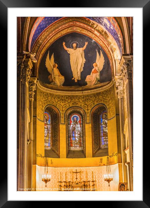Chapel Fresco Saint Paul Church Nimes Gard France Framed Mounted Print by William Perry