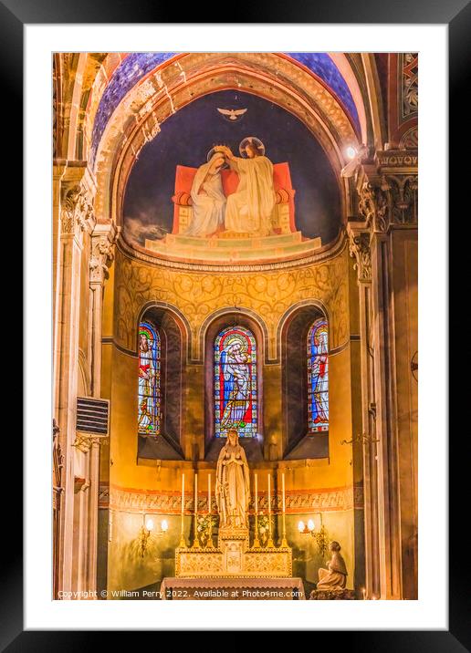 Mary Chapel Fresco Saint Paul Church Nimes Gard France Framed Mounted Print by William Perry