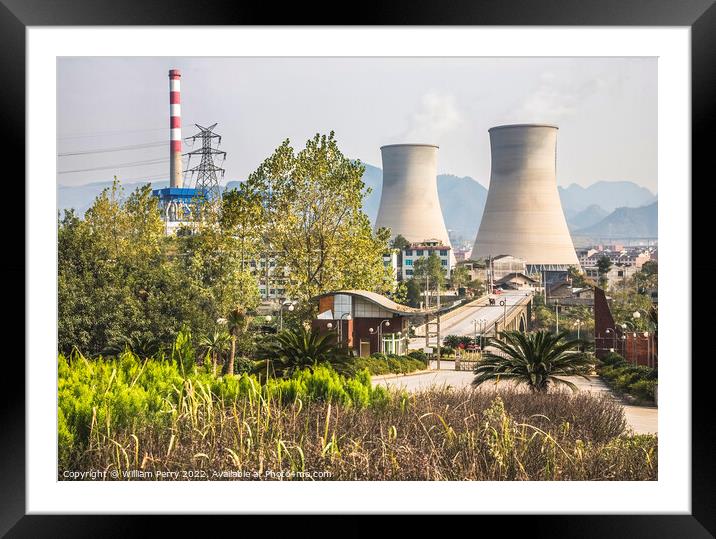 Chinese Electricity Power Plant Guizhou China Framed Mounted Print by William Perry