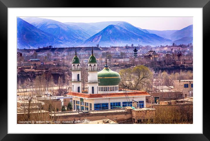 Islamic Mosques Lanzhou Gansu Province China Framed Mounted Print by William Perry