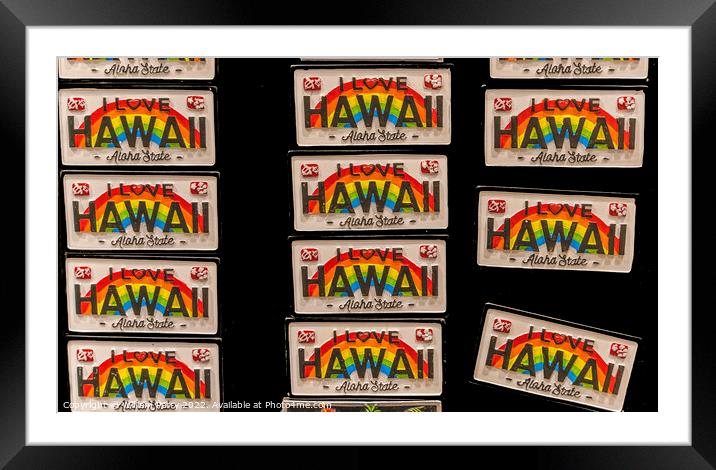 Colorful Hawaiian Magnets Waikiki Honolulu Hawaii Framed Mounted Print by William Perry