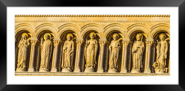 Jesus Peter Statues Cathedral Saint Mary Mejor Outside Marseille Framed Mounted Print by William Perry