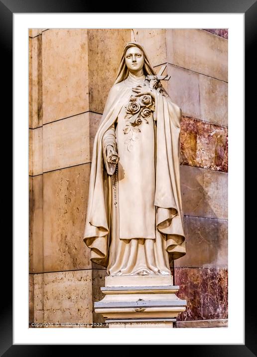 Virgin Mary Statue Cathedral Saint Mary Mejor Basilica Marseille Framed Mounted Print by William Perry