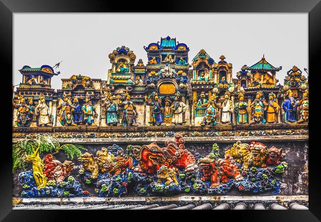 Ceramic Figures Dragons Chen Taoist Temple Guangzhou Guangdong P Framed Print by William Perry