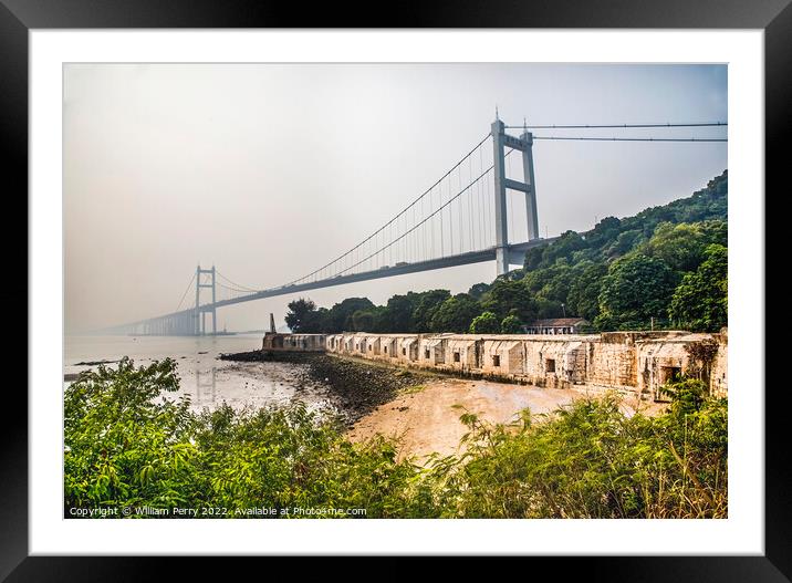 Tiger's Gate Fort Pearl River Guangdong Province China Framed Mounted Print by William Perry