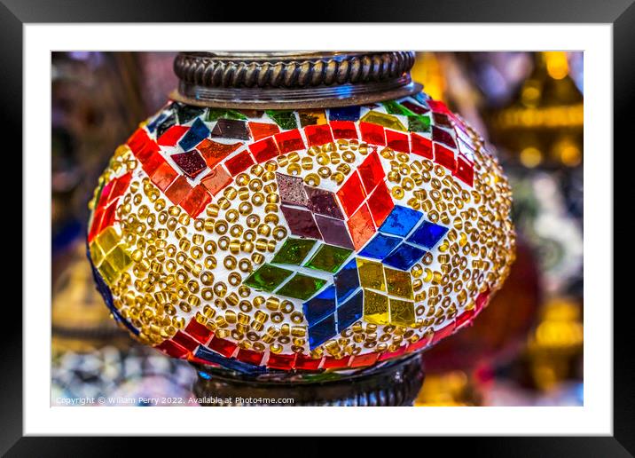 Colorful Turkish Mosaic Lamp Little Havana Miami Florida Framed Mounted Print by William Perry